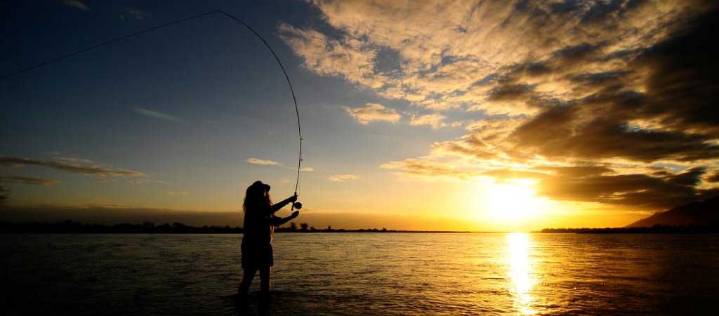 Sunset is the perfect to reel in your last line at Royal Zambezi Lodge.